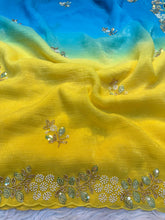 Pixel Crush Saree – Sequins, Cutdana, and Moti Work